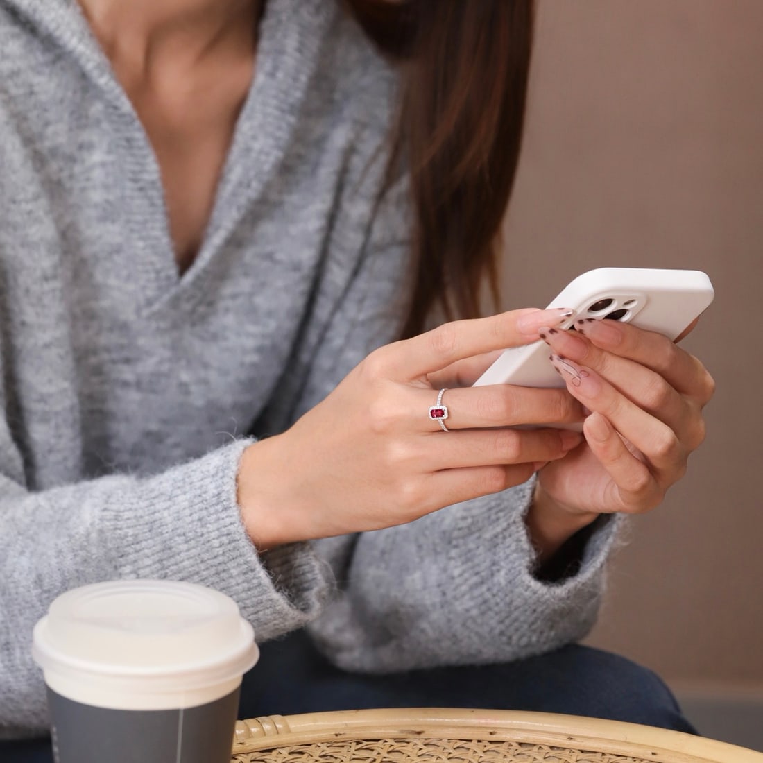 14k Gold 0.87 Ctw Natural Ruby & Diamond Ring - 5