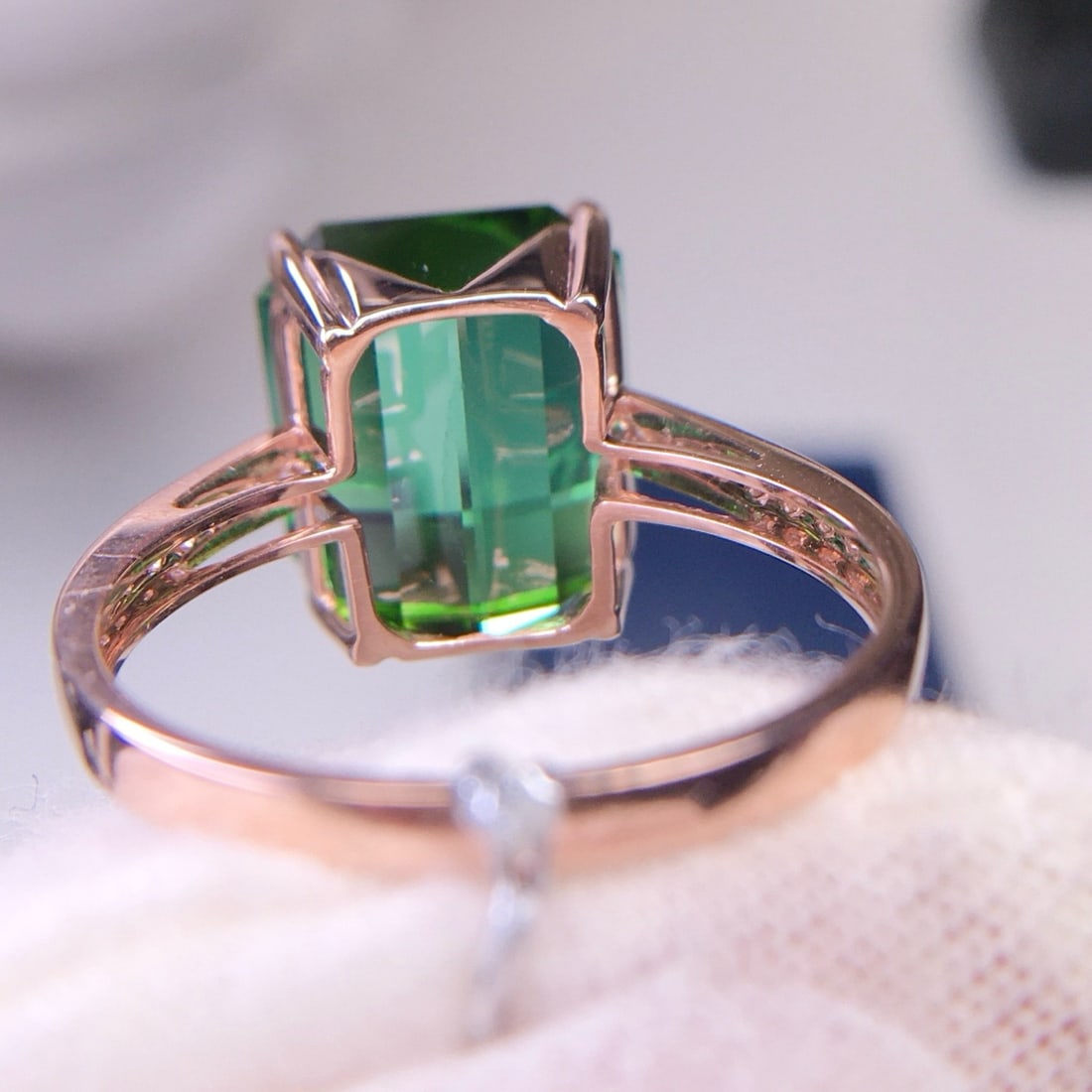 14k Gold 9.1 Ct Natural Tourmaline & Diamond Ring - 7