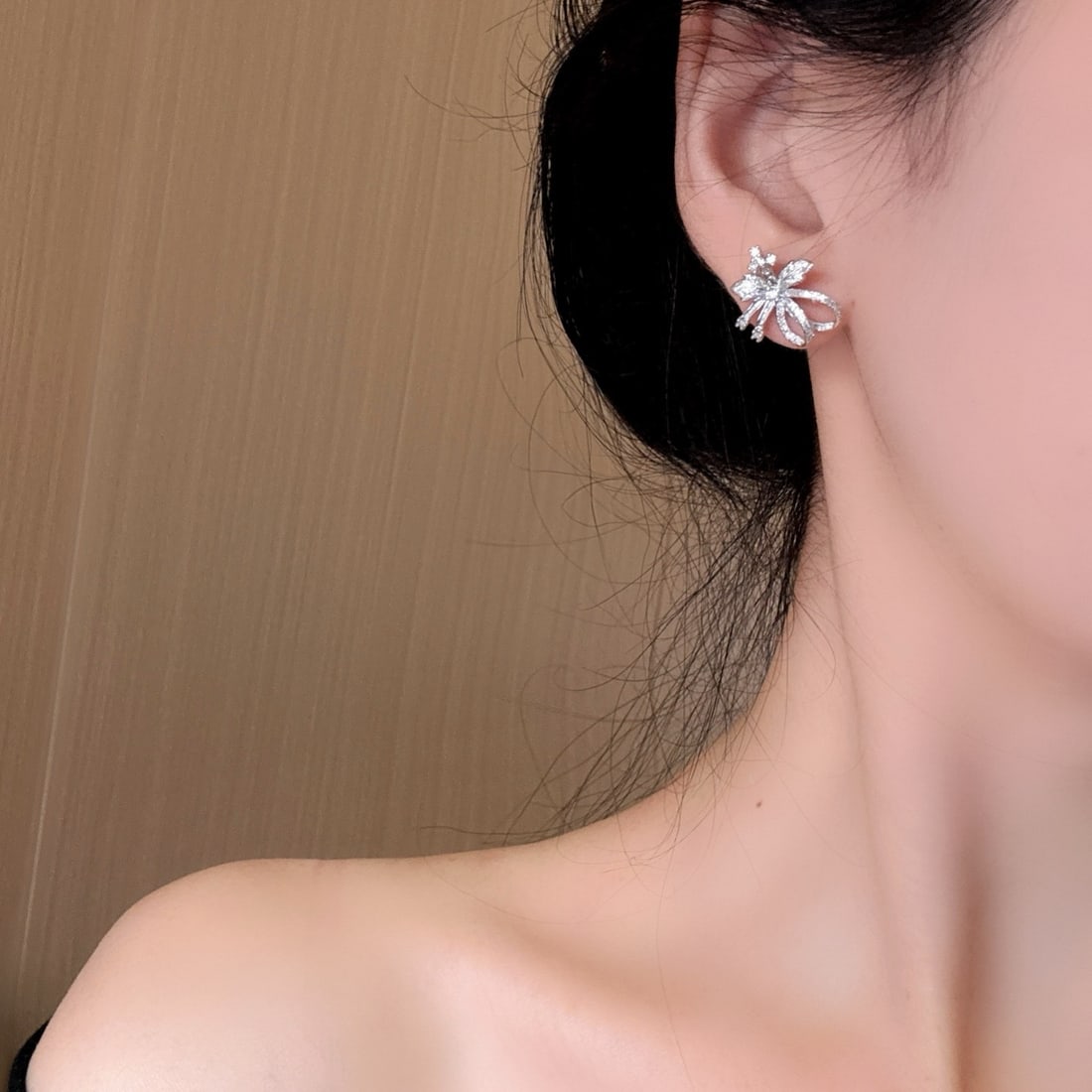 14k Gold 0.96 Ct Natural H Diamond Earrings - 6