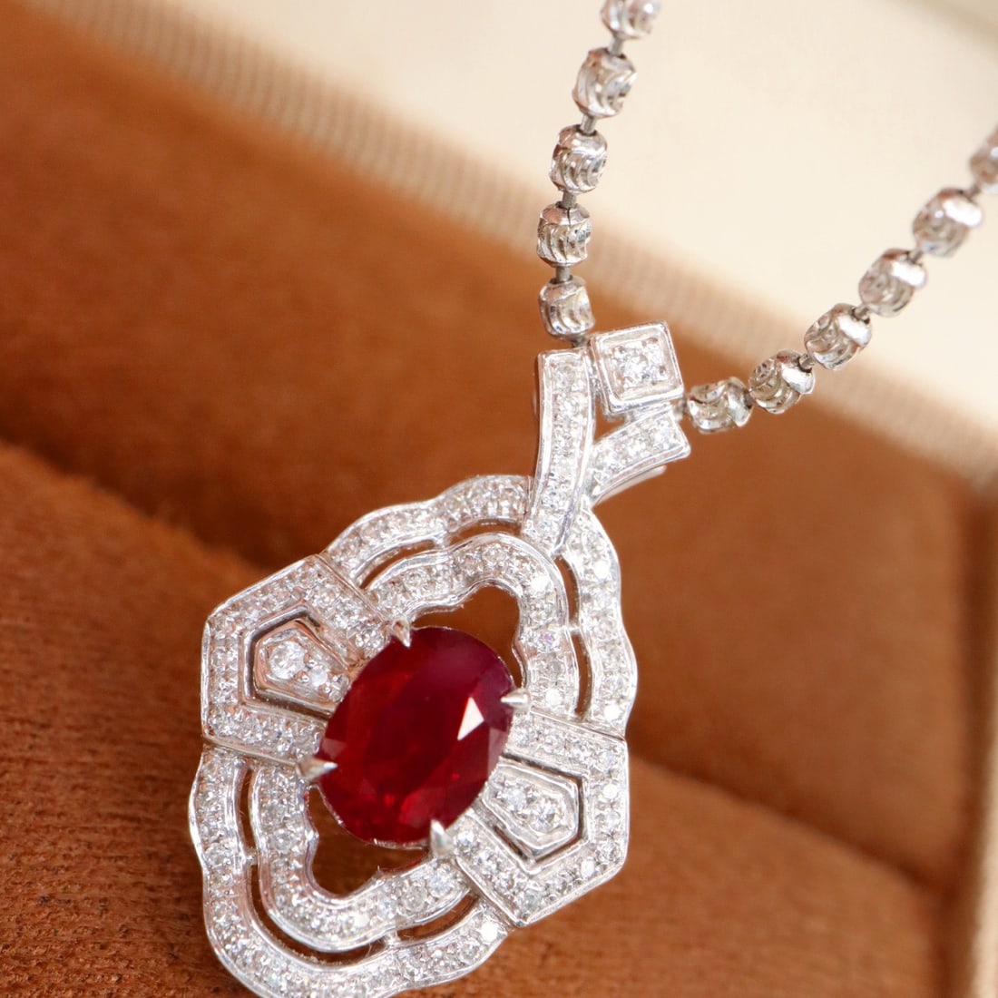 14k Gold 1.29 Ctw Natural Ruby & Diamond Pendant( Without Chain ) (1 of 6)