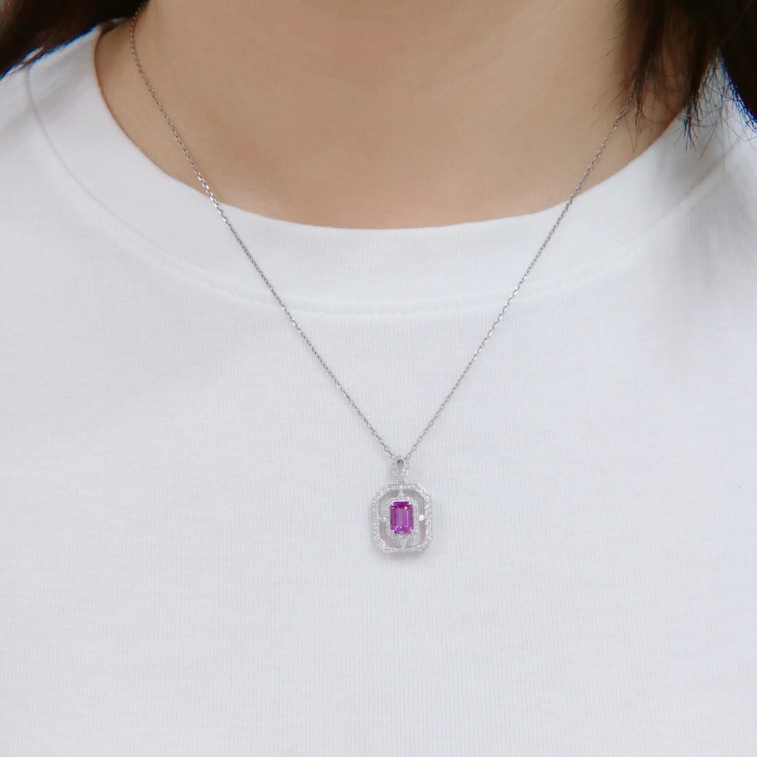 14k Gold 1.33 Ctw Natural Sapphire & Diamond Necklace - 5