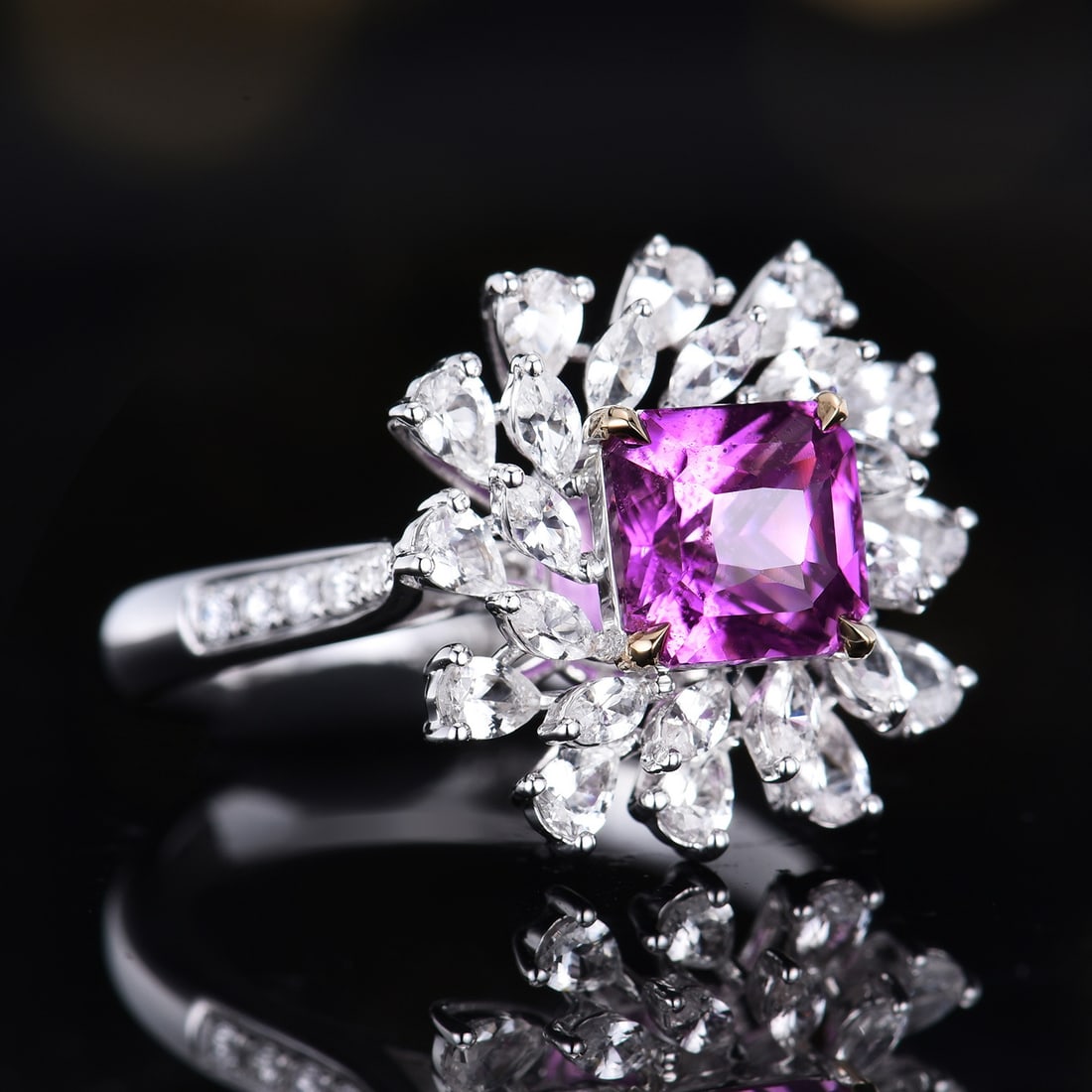 14k Gold 3.18 Ctw Natural Sapphire & Sapphire Ring - 2