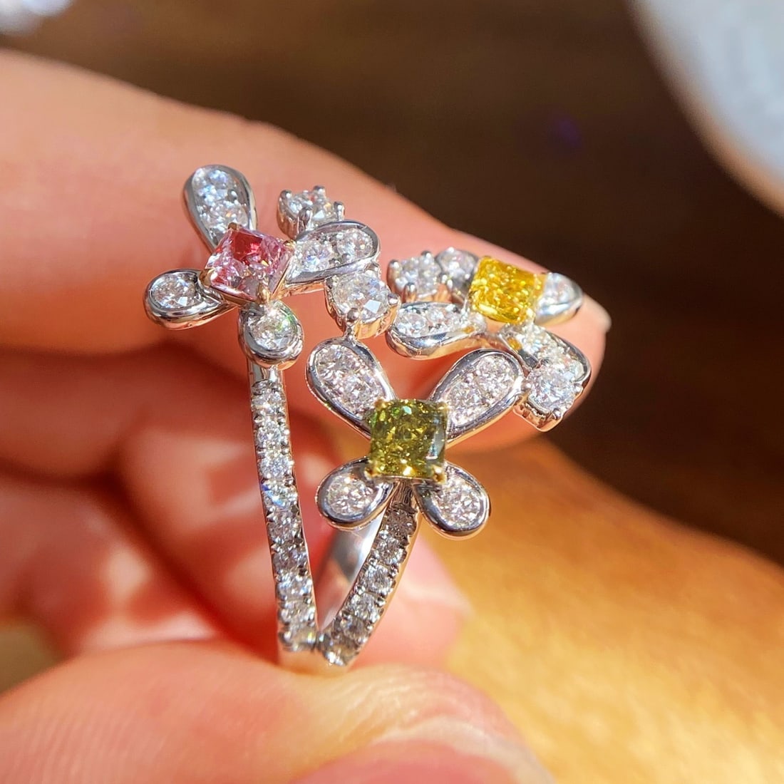 14k Gold 1.38 Ctw Natural Color Diamond & Diamond Ring - 2