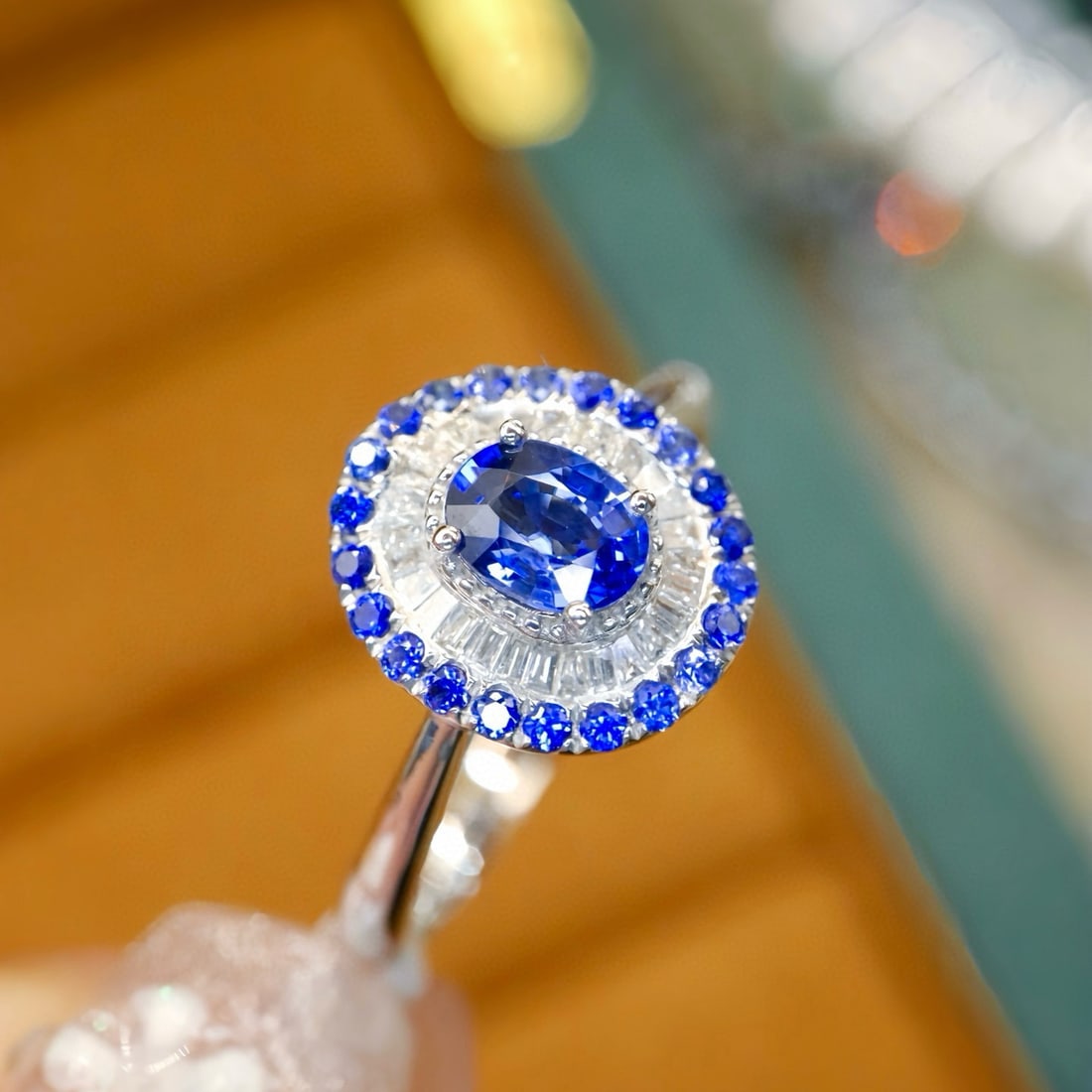 14k Gold 0.69 Ctw Natural Sapphire & Sapphire Ring - 3