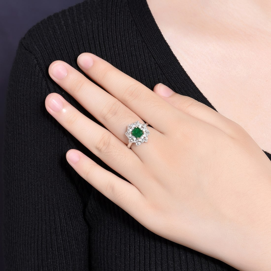 14k Gold 2.84 Ctw Vivid Green Natural Emerald & Sapphire Ring/pendant( Without Chain ) - 7