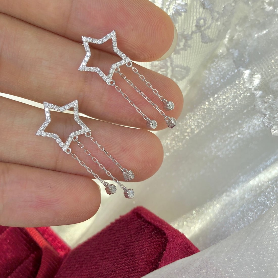 14k Gold 0.4 Ct Natural H Diamond Earrings - 4