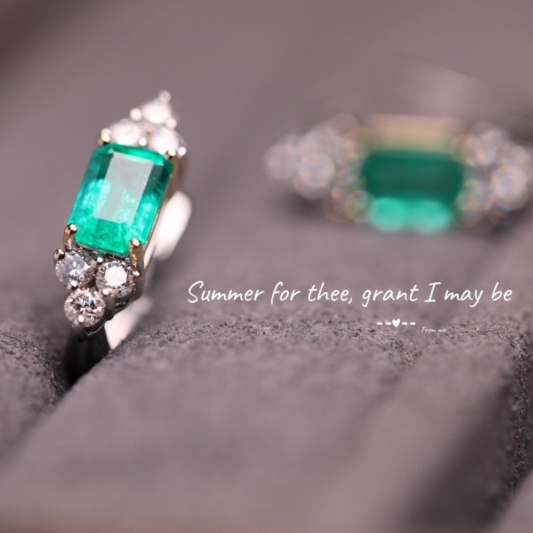 14k Gold 1.23 Ct Natural Emerald & Diamond Earrings - 5