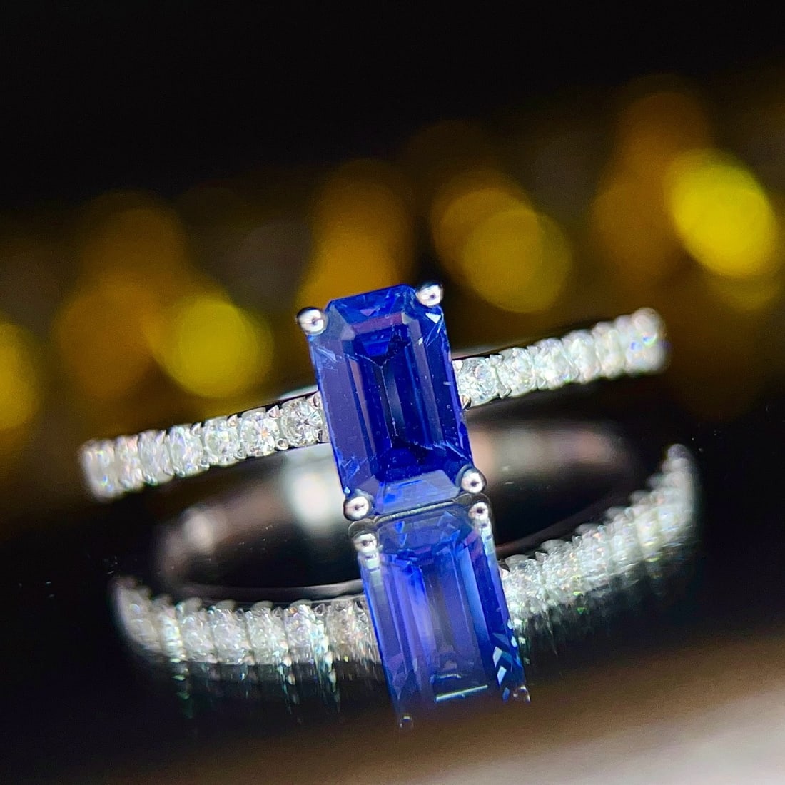 14k Gold 1.37 Ctw Natural Sapphire & Diamond Ring - 3