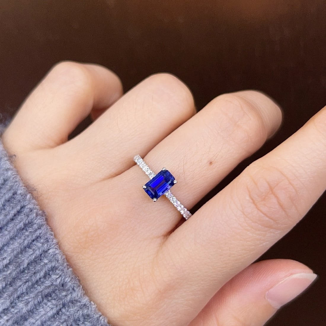 14k Gold 1.37 Ctw Natural Sapphire & Diamond Ring - 6