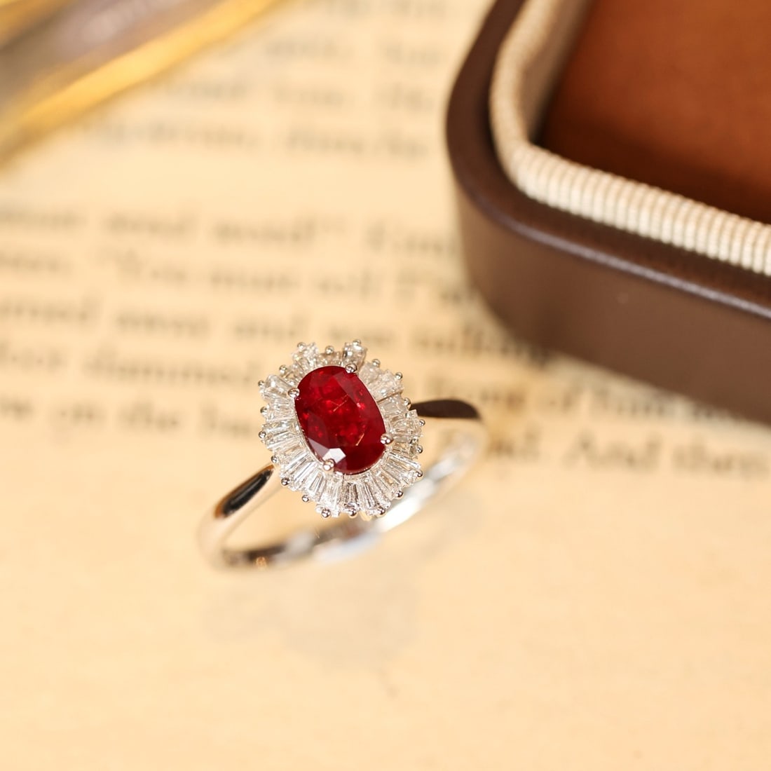 14k Gold 1.42 Ctw Vivid Red Natural Ruby & Diamond Ring - 4