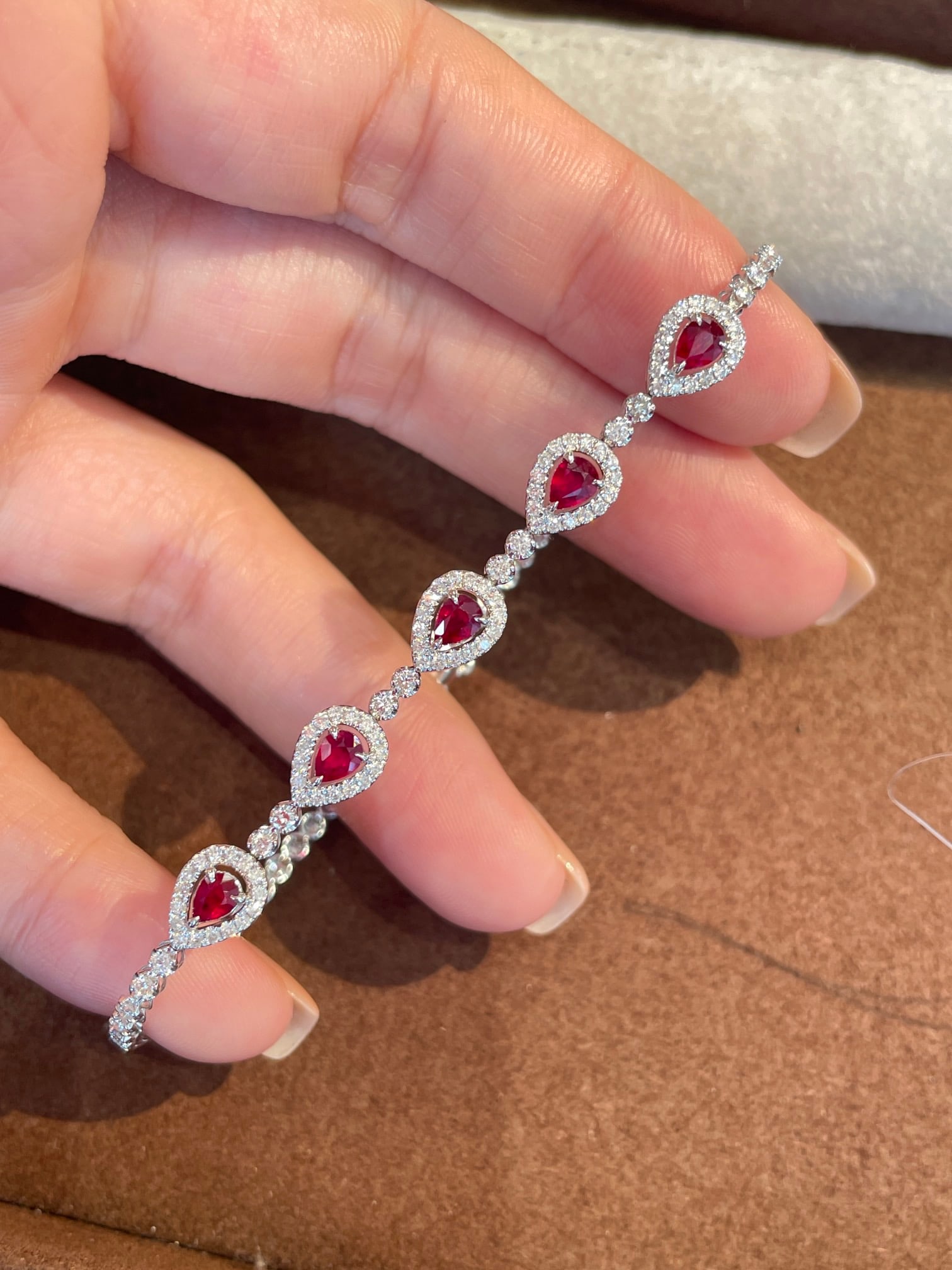 14k Gold 2.00 Ctw Vivid Red Natural Ruby & Diamond Bracelet - 4