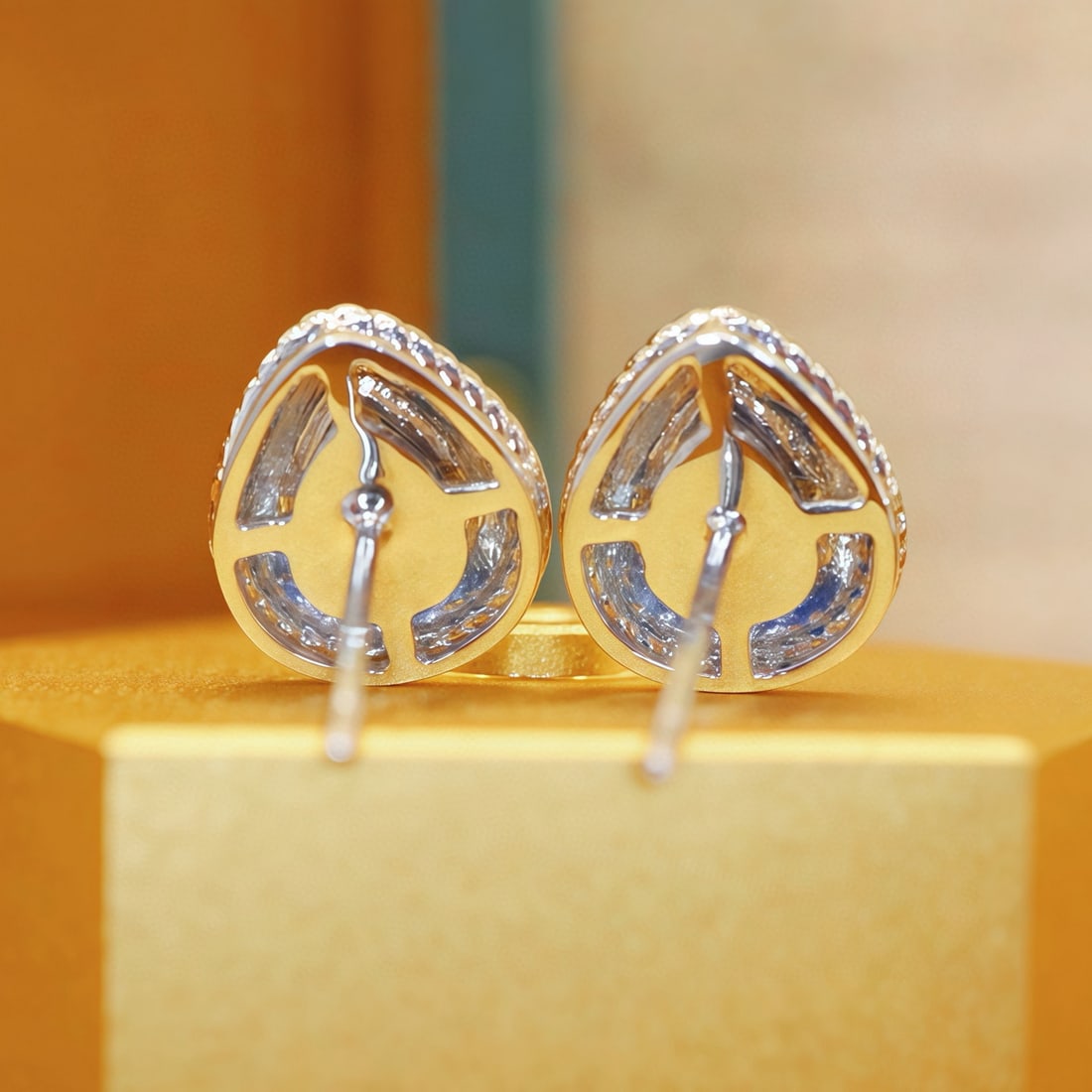 14k Gold 1.25 Ctw Natural Sapphire & Diamond Earrings - 4