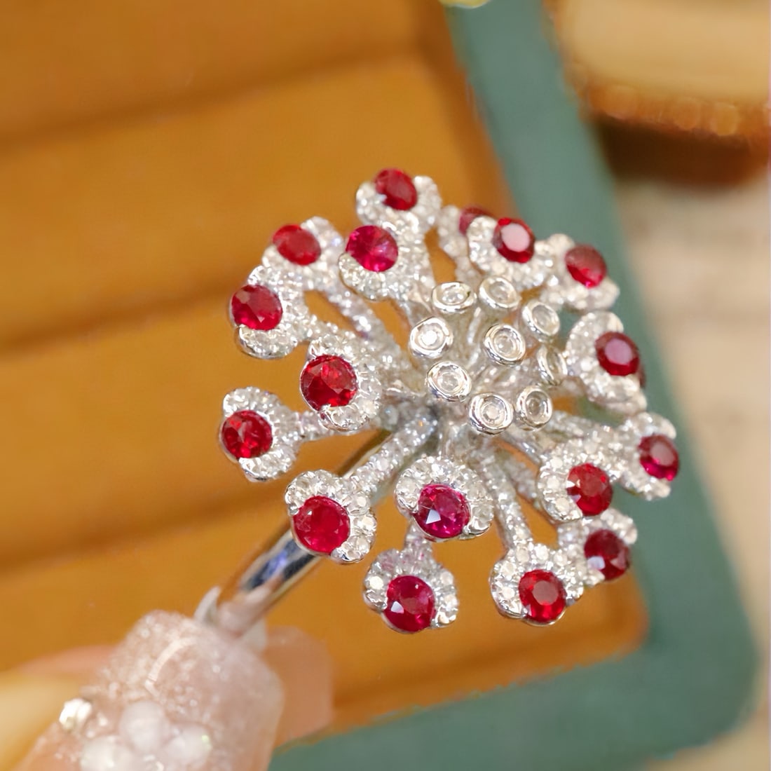 14k Gold 1.81 Ctw Natural Ruby & Diamond Ring - 2