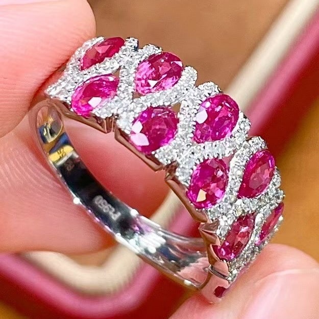 14k Gold 2.55 Ct Natural Ruby & Diamond Ring - 4