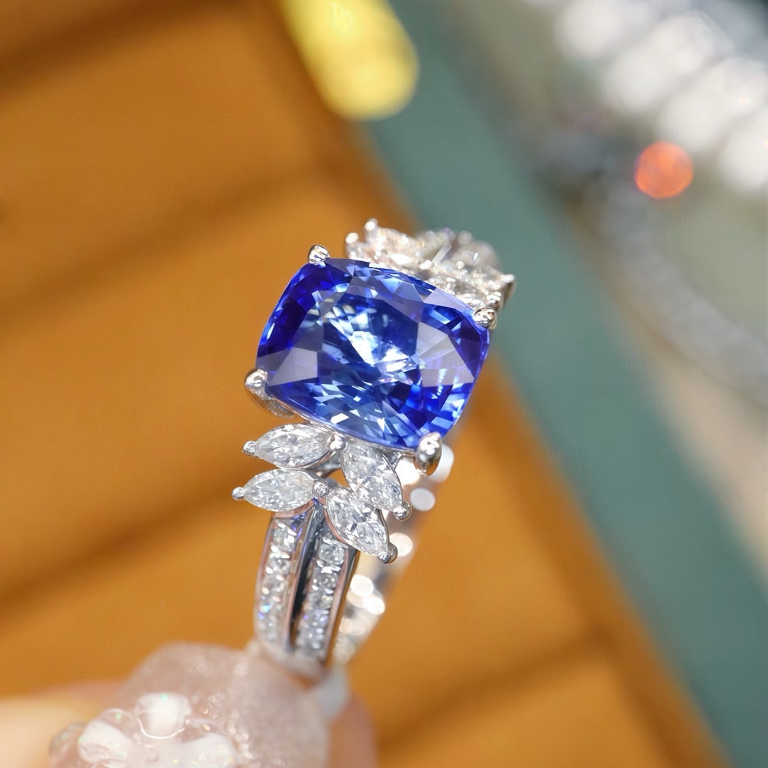 14k Gold 2.39 Ctw Natural Sapphire & Diamond Ring - 3