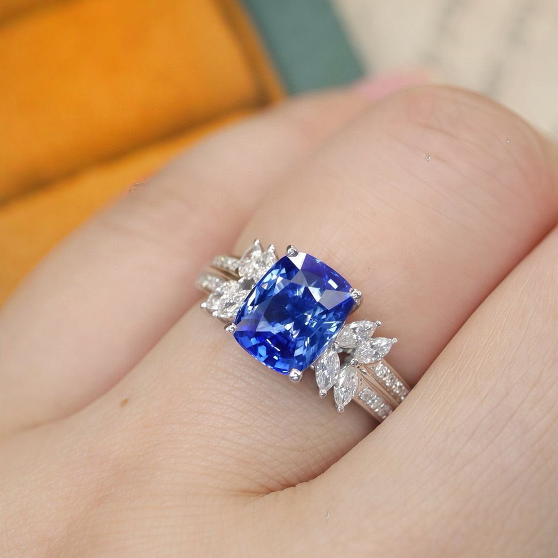 14k Gold 2.39 Ctw Natural Sapphire & Diamond Ring - 5