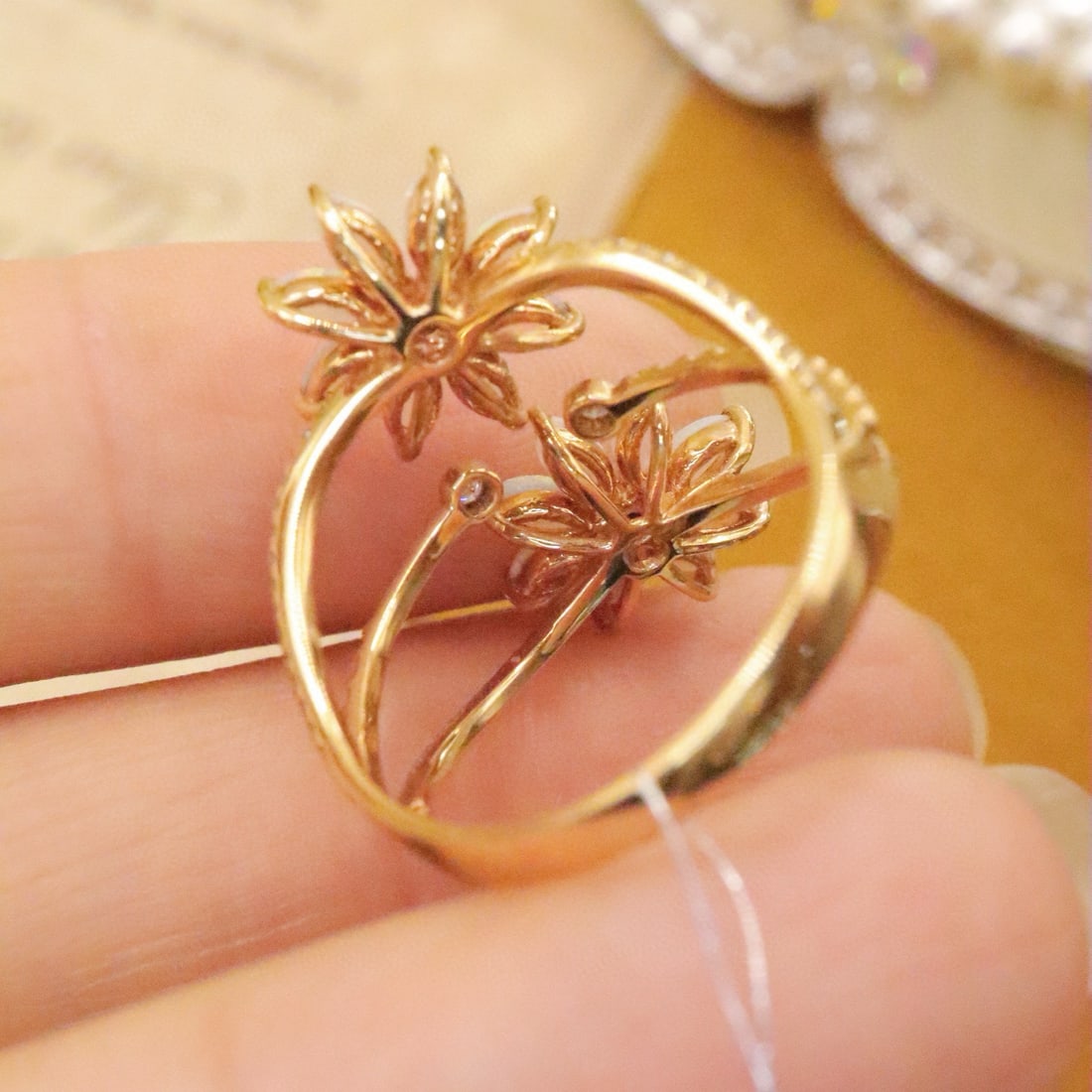 14k Gold 1.03 Ctw Natural Opal & Diamond Ring - 5