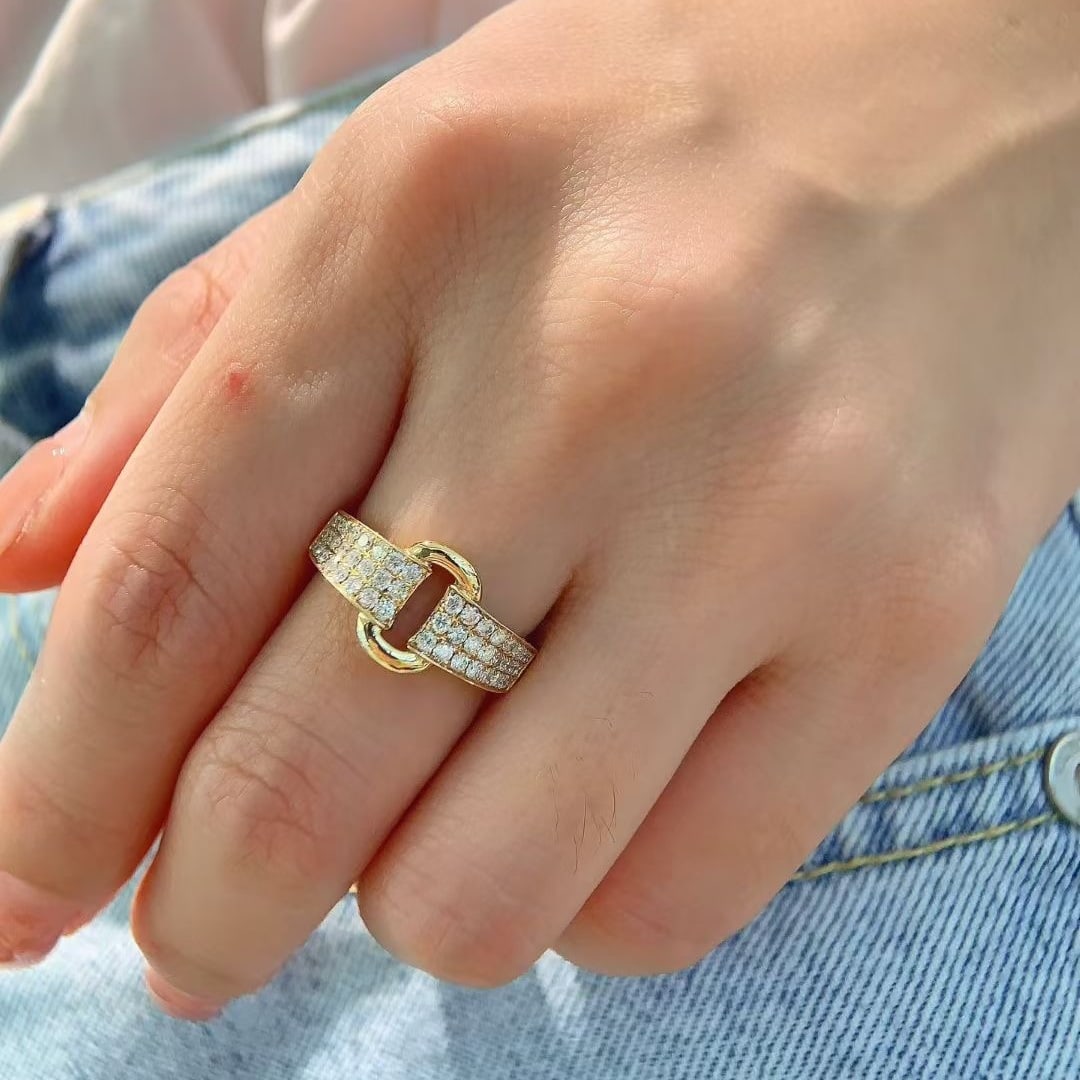 14k Gold 0.5 Ct Natural H Diamond Ring - 6