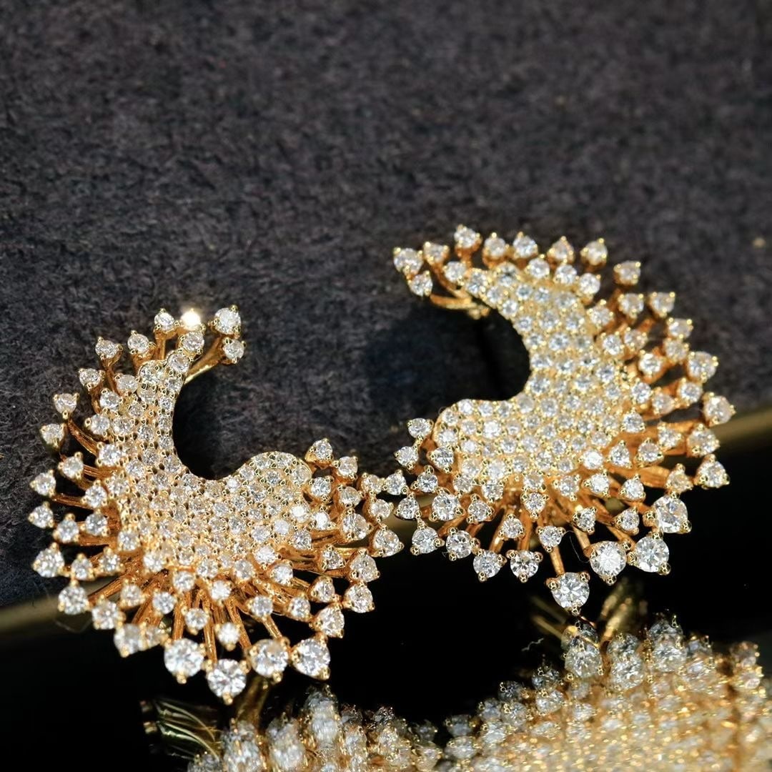 14k Gold 1.2 Ct Natural H Diamond Earrings: Ref:231067156 // gold content:14k gold // main gemstone:diamond // shape:round // carat weight:1. 2ct // clarity grade:vs-si // color:h // treatment:natural // cut grade:g // Condition: New Low Estim