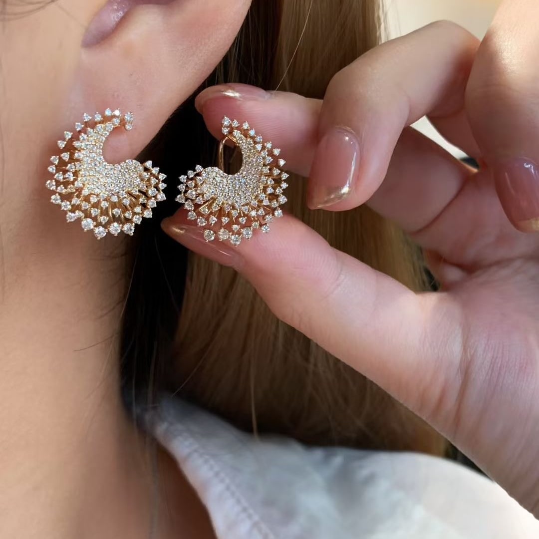 14k Gold 1.2 Ct Natural H Diamond Earrings - 3