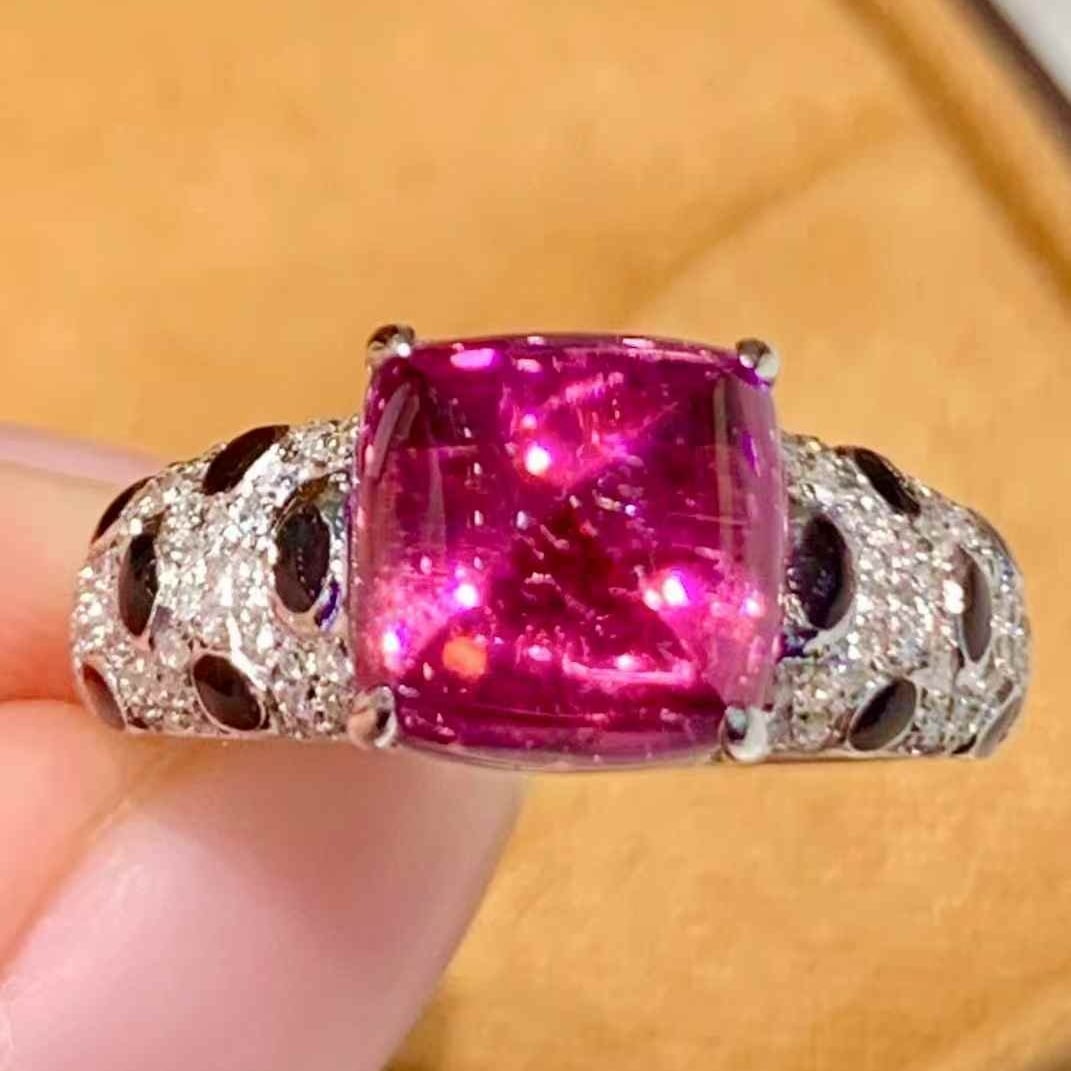 14k Gold 3.15 Ct Natural Tourmaline & Diamond Ring - 3