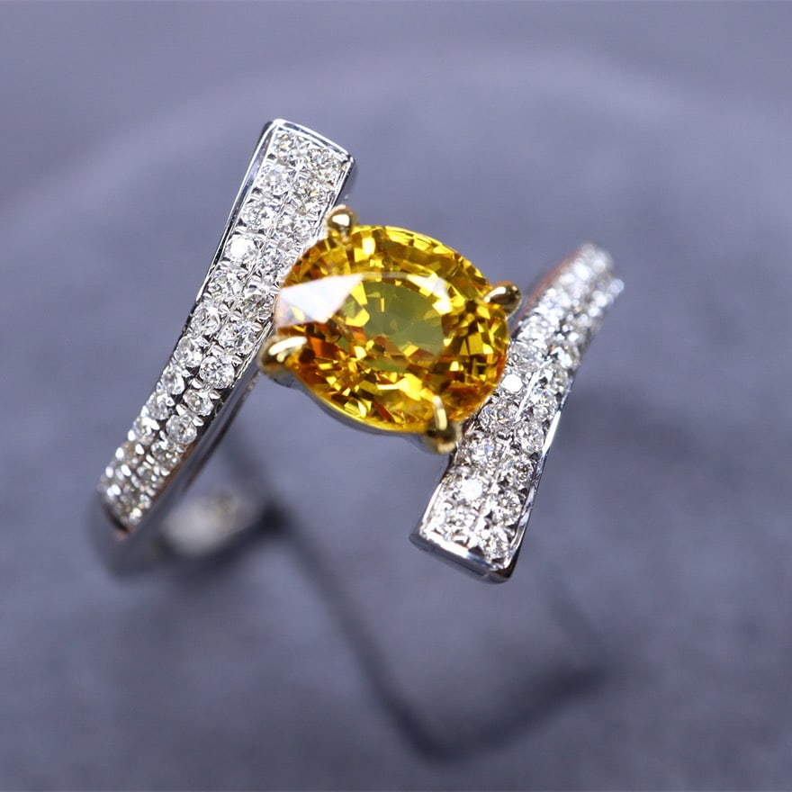 14k Gold 1.45 Ctw Natural Sapphire & Diamond Ring - 2