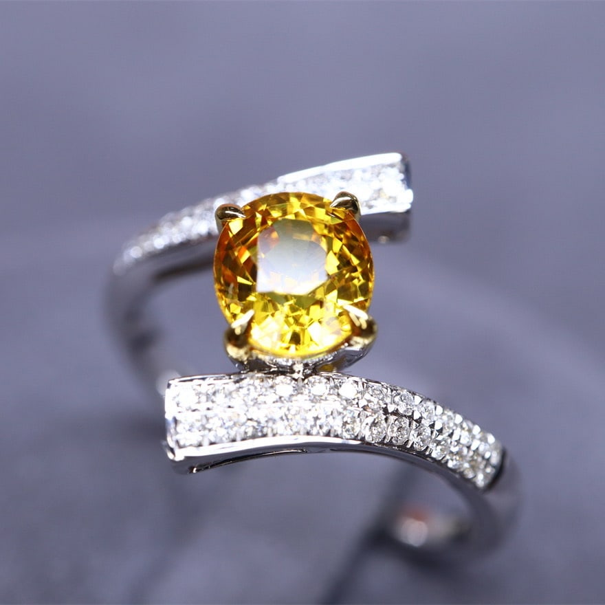 14k Gold 1.45 Ctw Natural Sapphire & Diamond Ring - 5