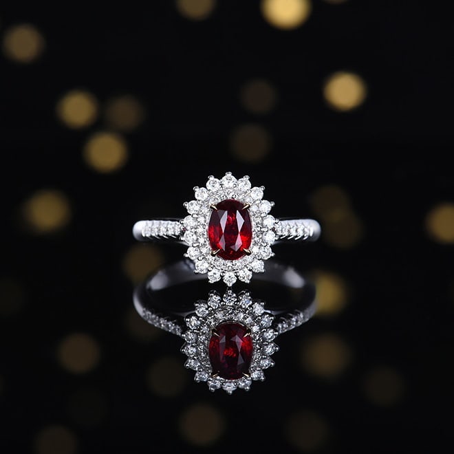 14k Gold 1.51 Ctw Natural Ruby & Diamond Ring/pendant( Without Chain ): Ref:231068050 // gold content:14k gold // ring size:7. 25us // // main gemstone:ruby // shape:oval // carat weight:1. 01ct // color:pigeonblood red // treatment:natural // // adjacent gemstone 2 : dia