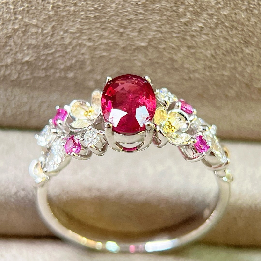 14k Gold 1.14 Ctw Natural Ruby & Diamond Ring - 4
