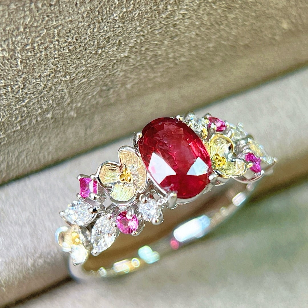 14k Gold 1.14 Ctw Natural Ruby & Diamond Ring - 5
