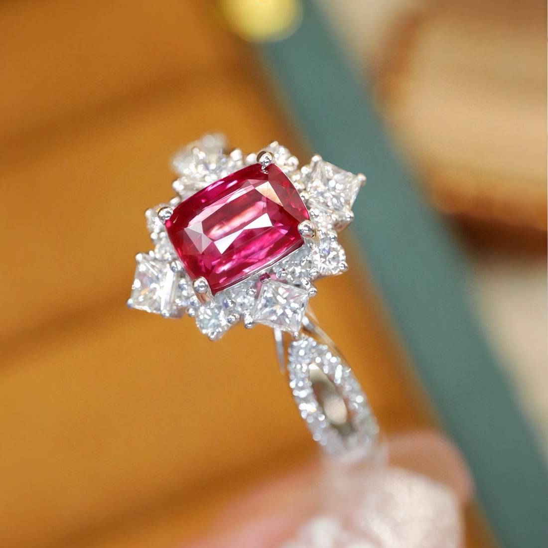 14k Gold 1.53 Ctw Natural Ruby & Diamond Ring - 2