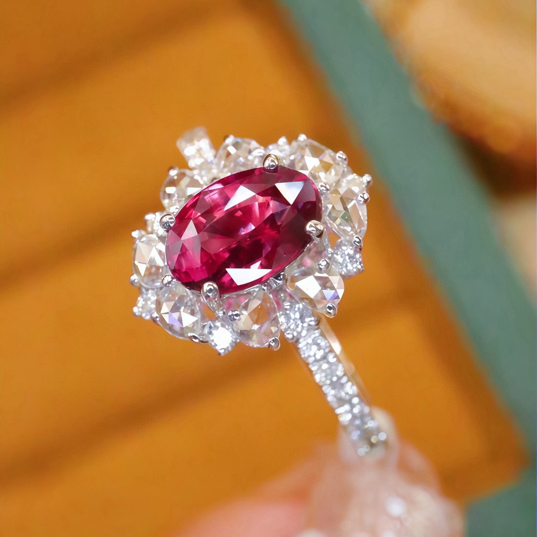 14k Gold 1.38 Ctw Natural Ruby & Diamond Ring - 3