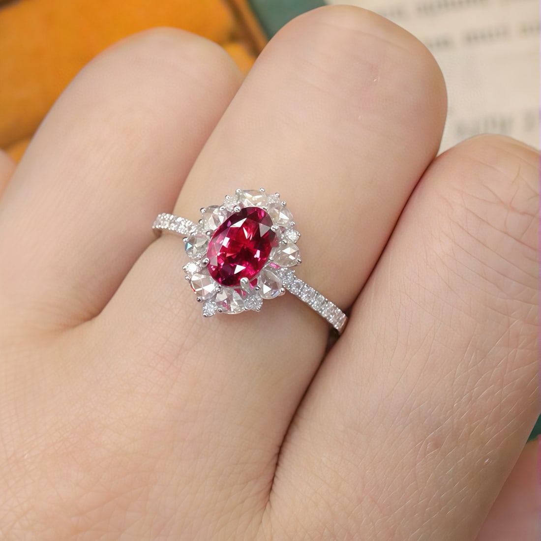 14k Gold 1.38 Ctw Natural Ruby & Diamond Ring - 5