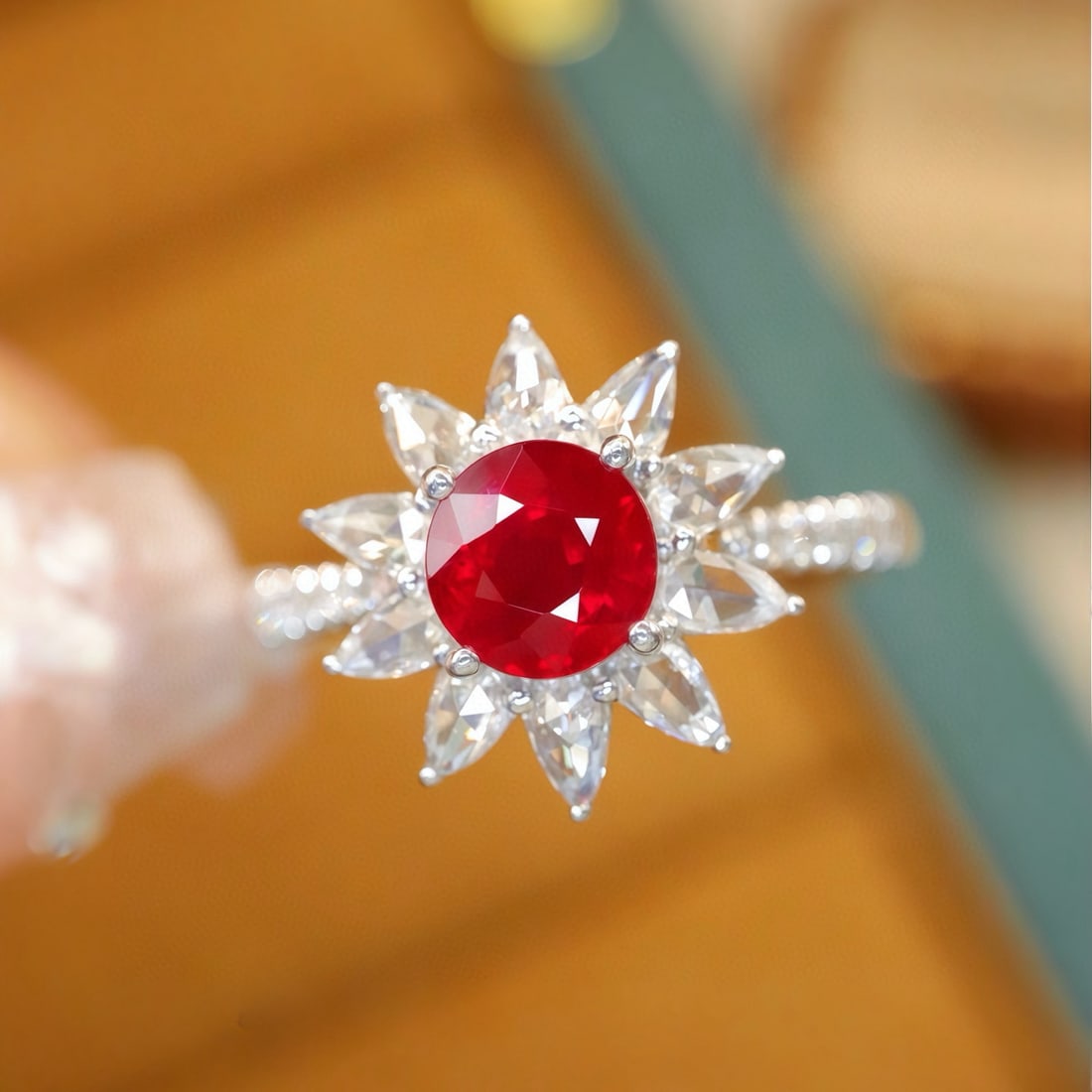 14k Gold 1.43 Ctw Natural Ruby & Diamond Ring: Ref:231068111 // gold content:14k gold // ring size:7. 25us // // main gemstone:ruby // shape:round // carat weight:1. 02ct // color:pigeonblood red // treatment:natural // cut grade:g // //
