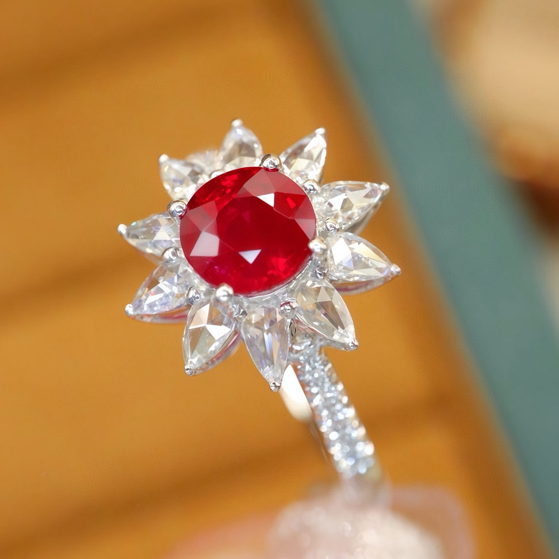 14k Gold 1.43 Ctw Natural Ruby & Diamond Ring - 2