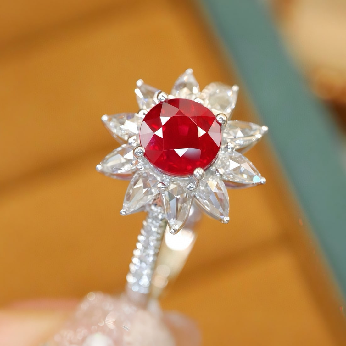 14k Gold 1.43 Ctw Natural Ruby & Diamond Ring - 3