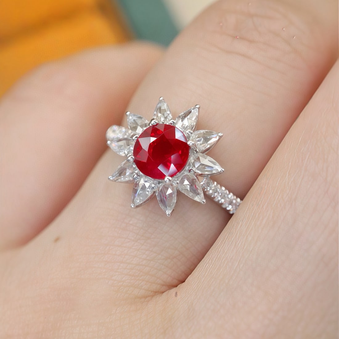 14k Gold 1.43 Ctw Natural Ruby & Diamond Ring - 5