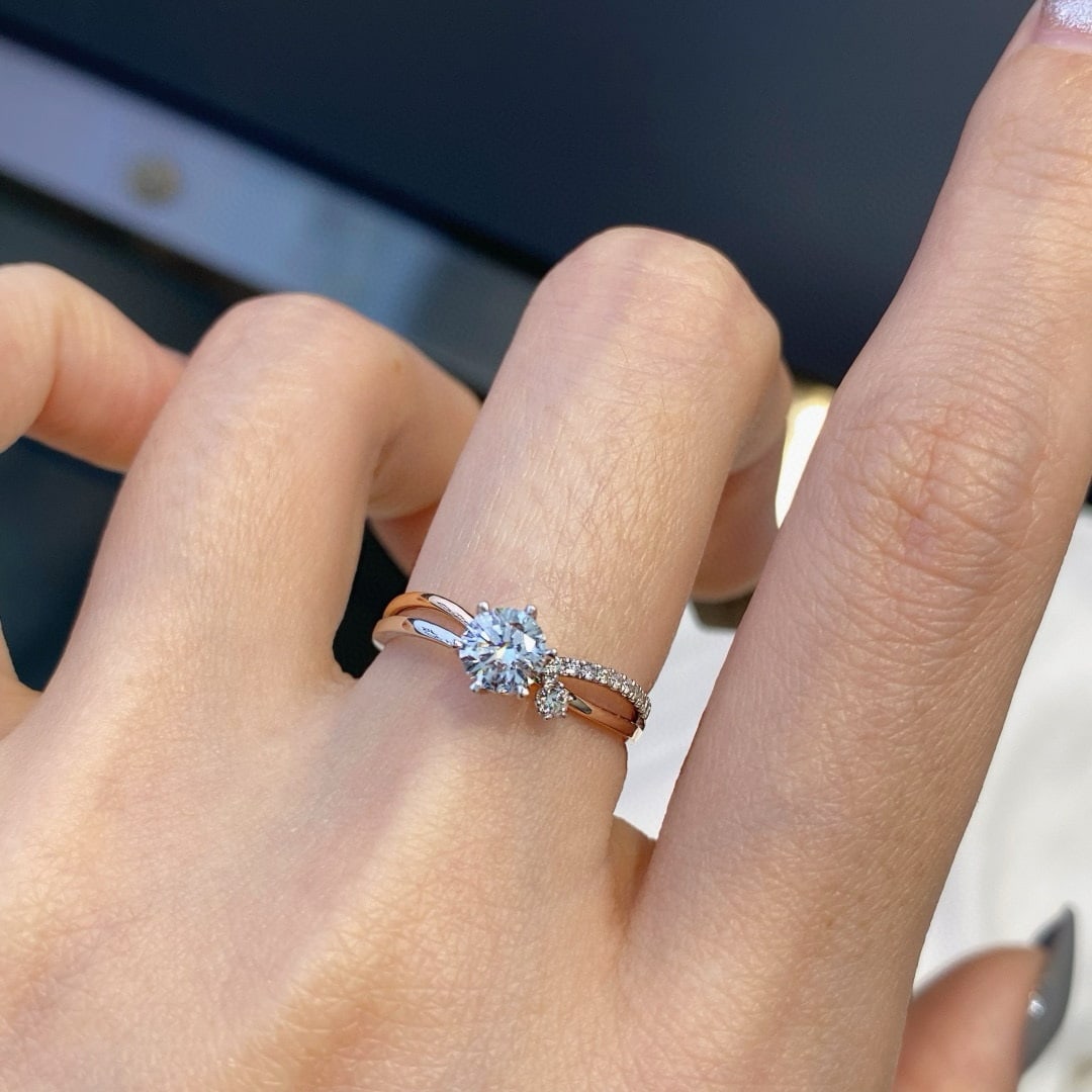 14k Gold 0.59 Ctw Natural H Diamond Ring - 2