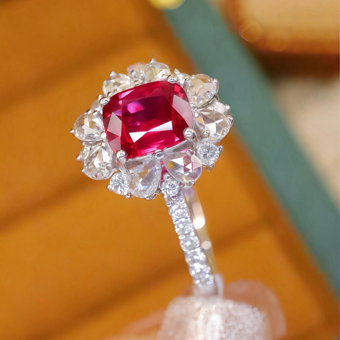 14k Gold 1.11 Ctw Natural Ruby & Diamond Ring - 2