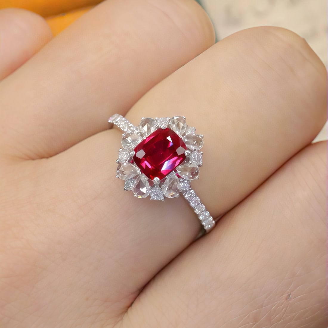 14k Gold 1.11 Ctw Natural Ruby & Diamond Ring - 5