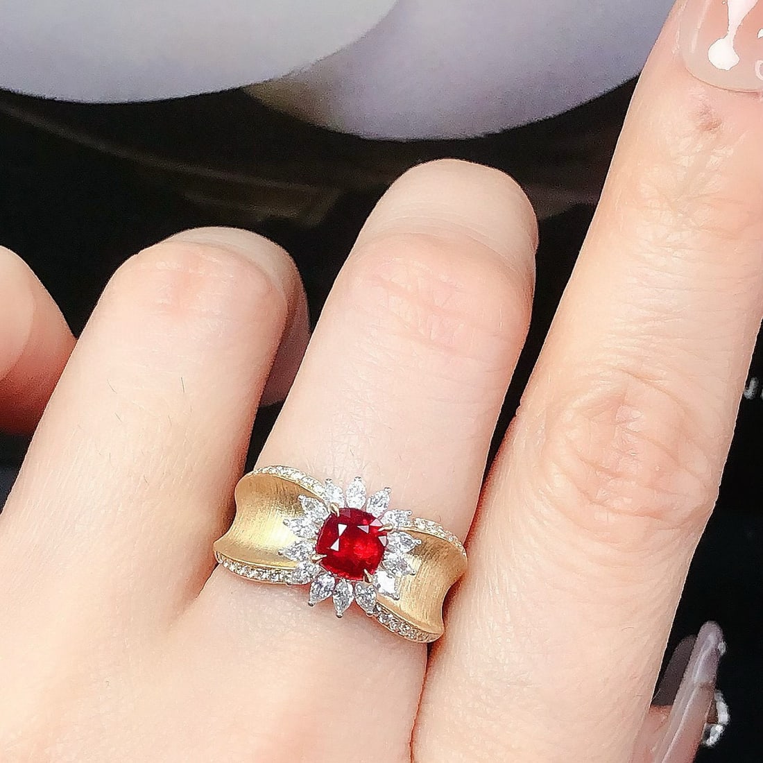 14k Gold 1.57 Ctw Natural Ruby & Diamond Ring - 5