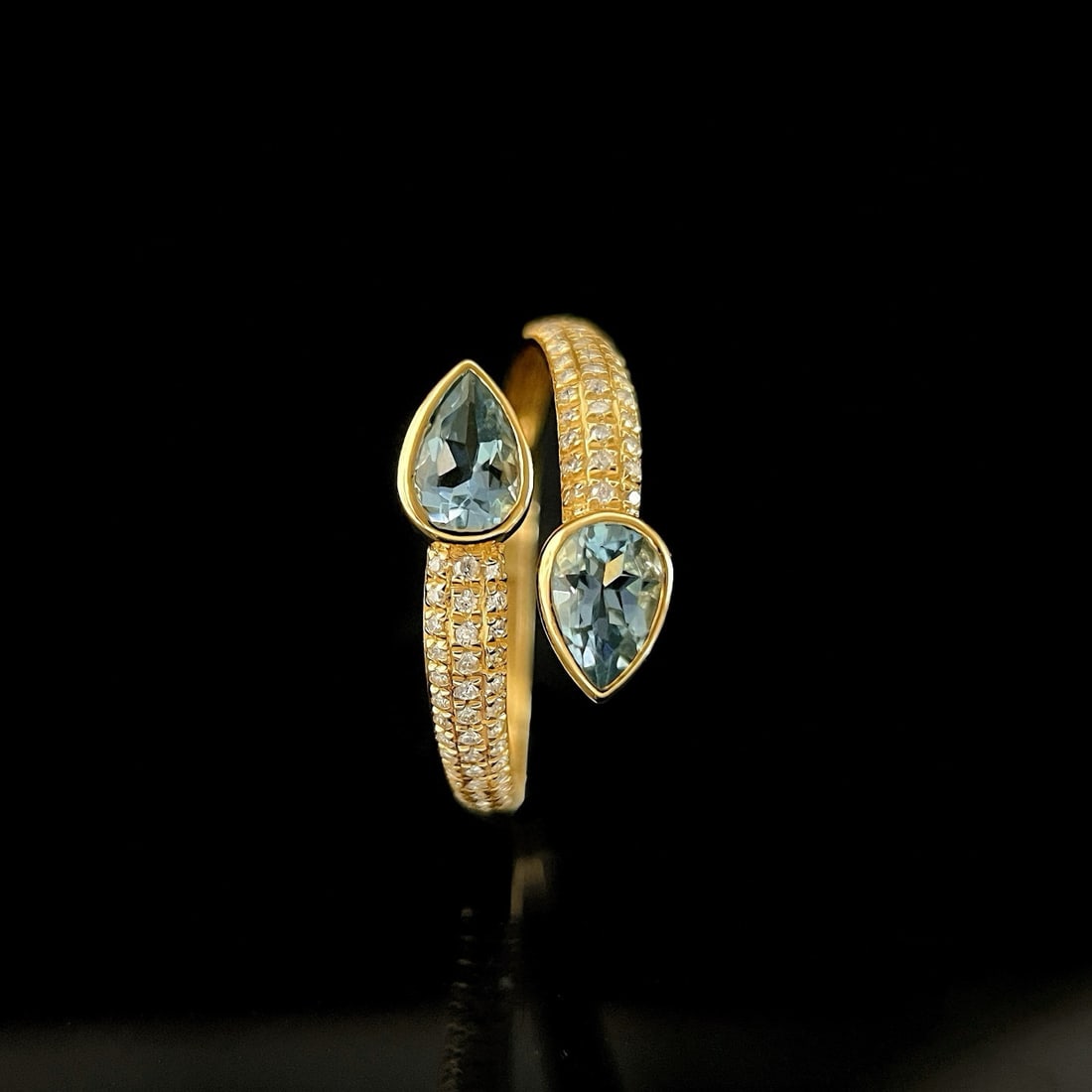 14k Gold 1.04 Ctw Natural Aquamarine & Diamond Ring - 3