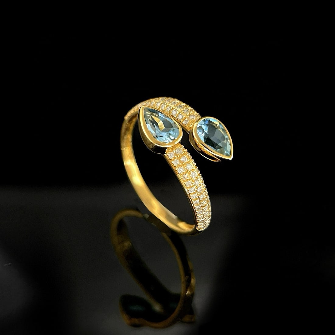 14k Gold 1.04 Ctw Natural Aquamarine & Diamond Ring - 4