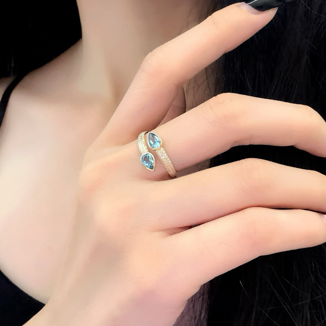 14k Gold 1.04 Ctw Natural Aquamarine & Diamond Ring - 5