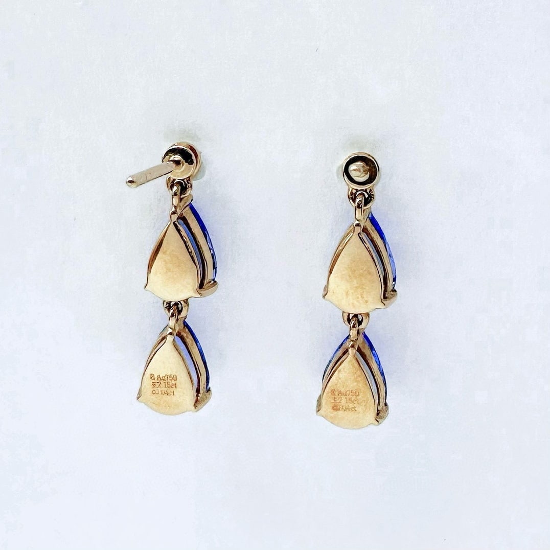 14k Gold 2 Ct Natural Tanzanite & Diamond Earrings - 3