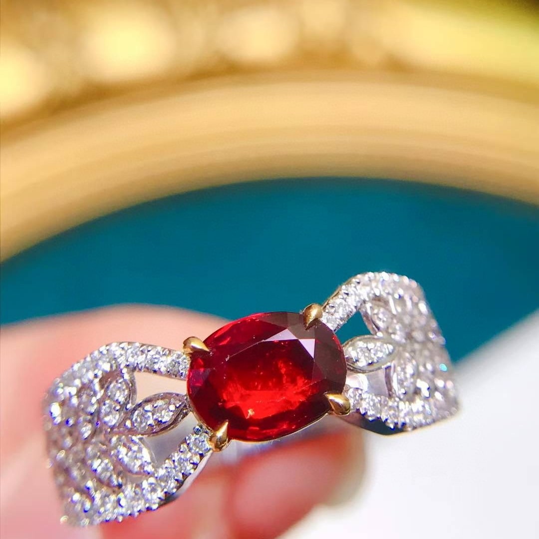 14k Gold 1.42 Ctw Natural Ruby & Diamond Ring - 2