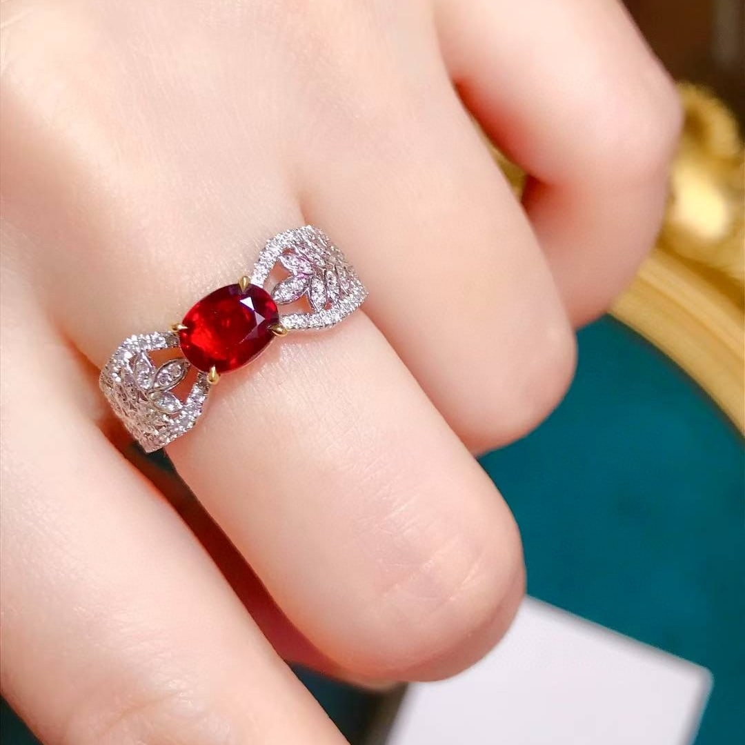 14k Gold 1.42 Ctw Natural Ruby & Diamond Ring - 3