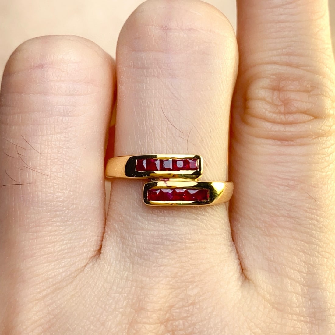 14k Gold 0.55 Ct Natural Ruby Ring - 6