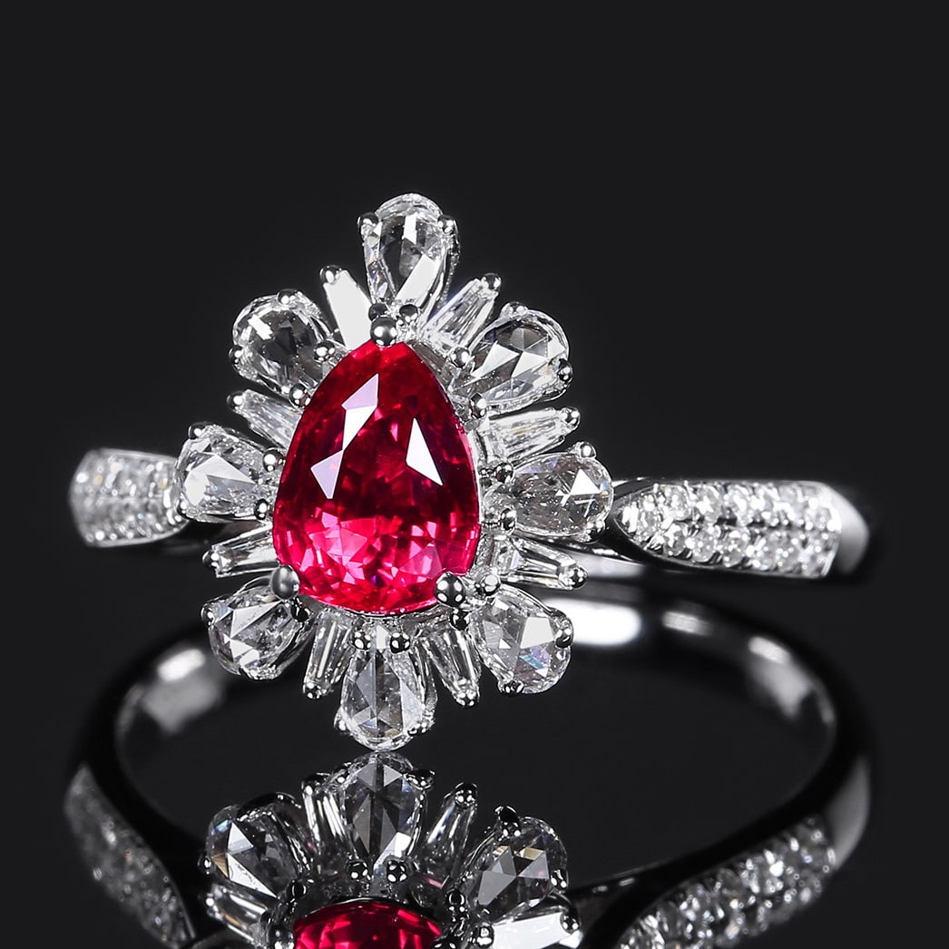 14k Gold 1.48 Ctw Natural Ruby & Diamond Ring - 2