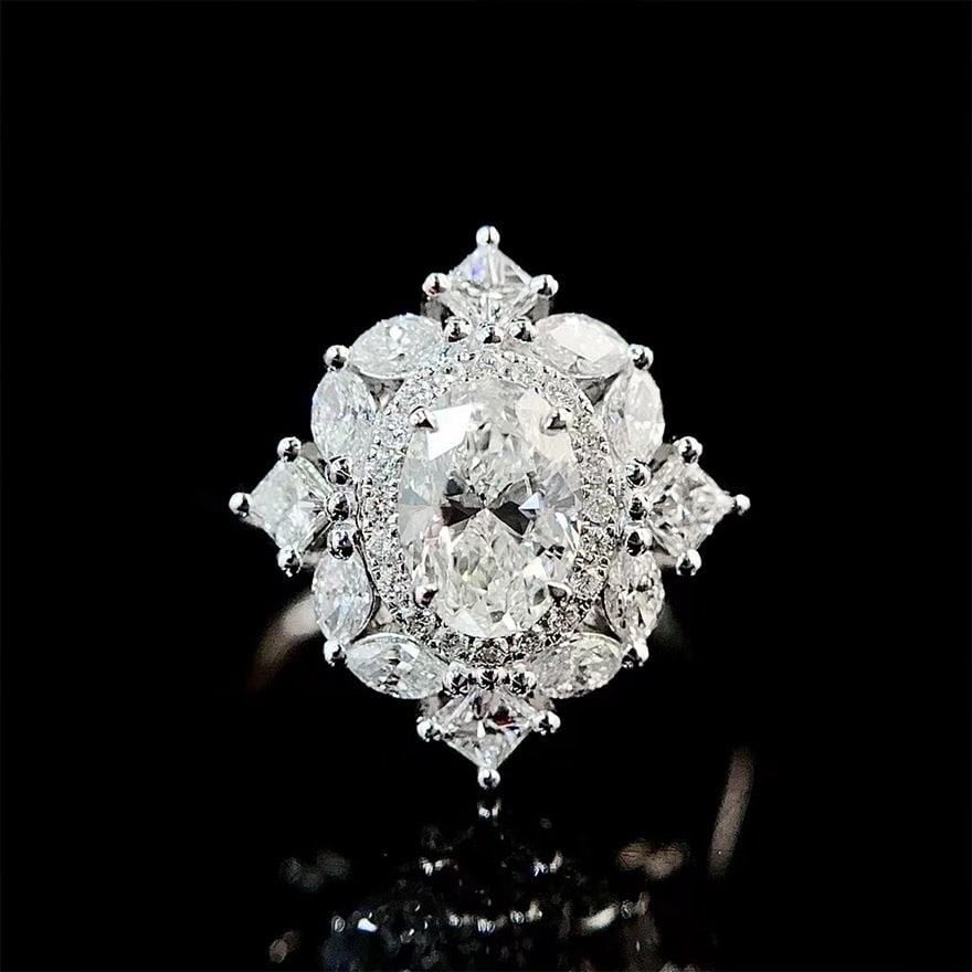 Gia Certified 14k Gold 1.88 Ctw Natural H Si2 Oval Diamond Ring/pendant( Without Chain ) (1 of 6)